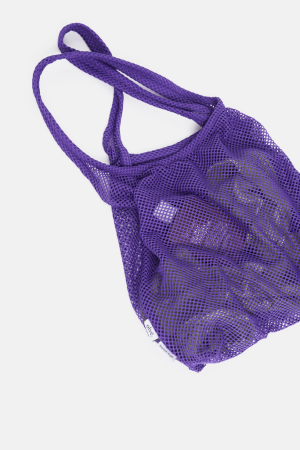 acid purple mesh market bag